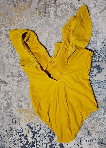 Sarı Fırfırlı Kadın Mayo - Görsel 3