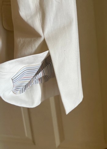 40 Beden beyaz Renk Düğmeli Beyaz Kadın Blazer Ceket