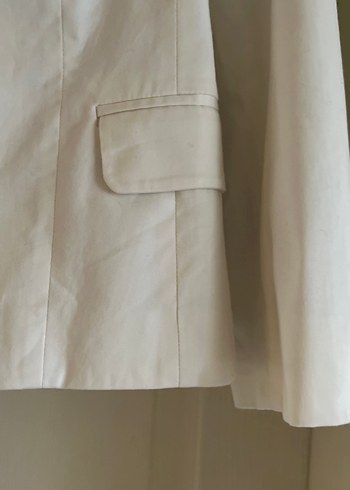 40 Beden Düğmeli Beyaz Kadın Blazer Ceket