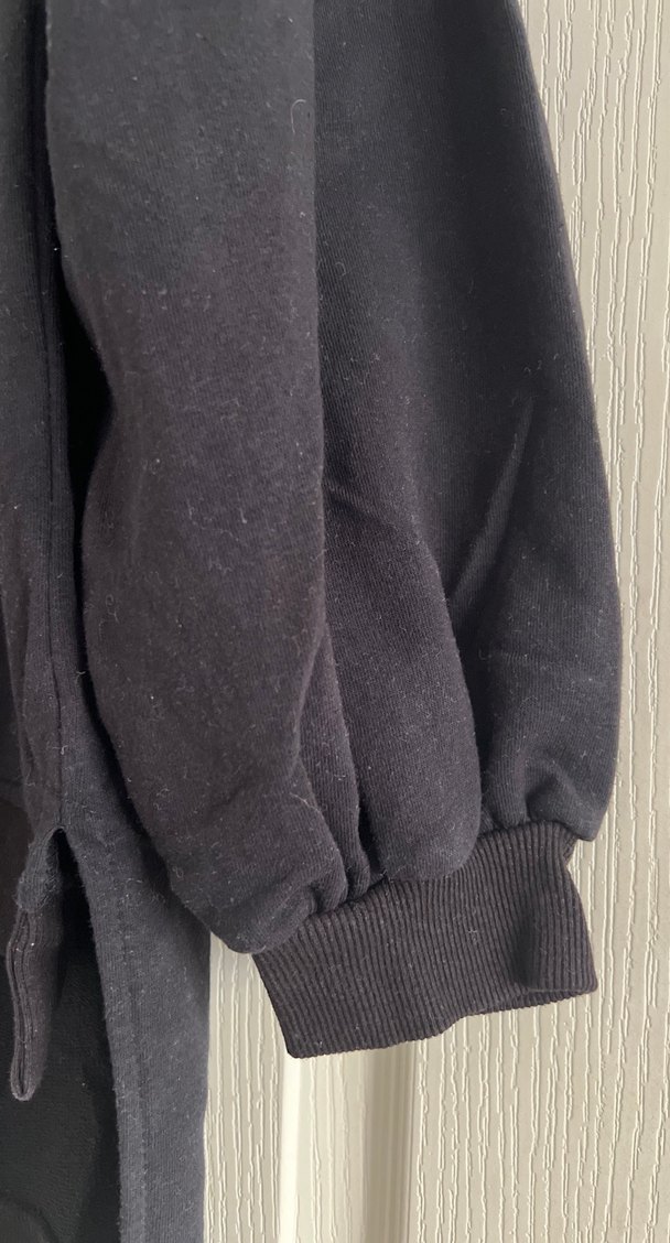 Oversize Siyah Baskılı Gotik Sweatshirt - Görsel 2