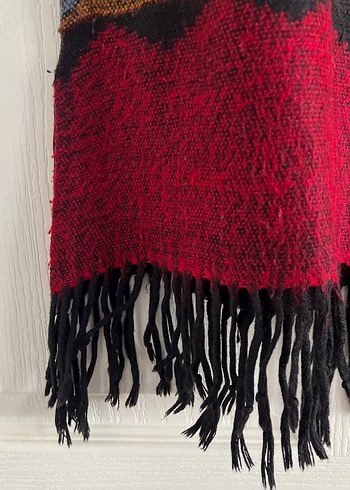 Bordo Desenli Bohem Kadın Örgü Yelek - Görsel 4