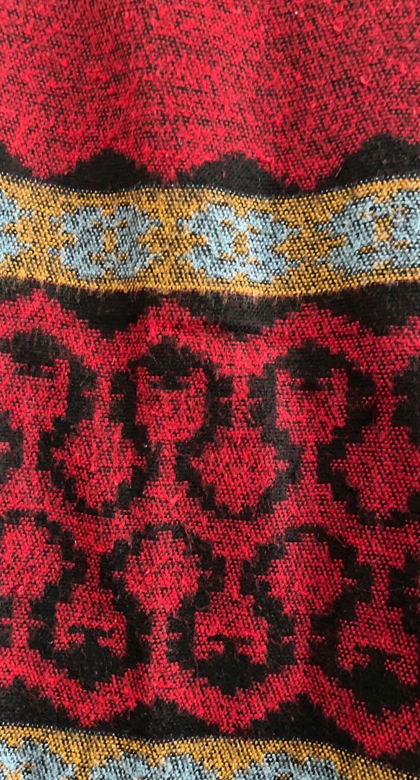 Bordo Desenli Bohem Kadın Örgü Yelek - Görsel 2