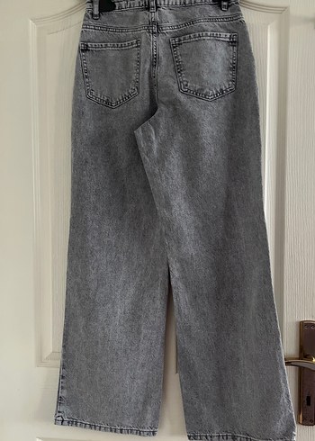 Gri Midi Boy Rahat Kesim Kadın Kot Pantolon - Görsel 5