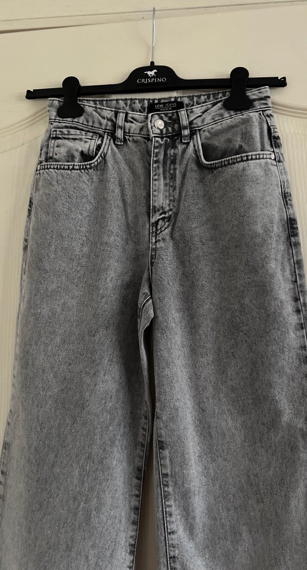 Gri Midi Boy Rahat Kesim Kadın Kot Pantolon - Görsel 2