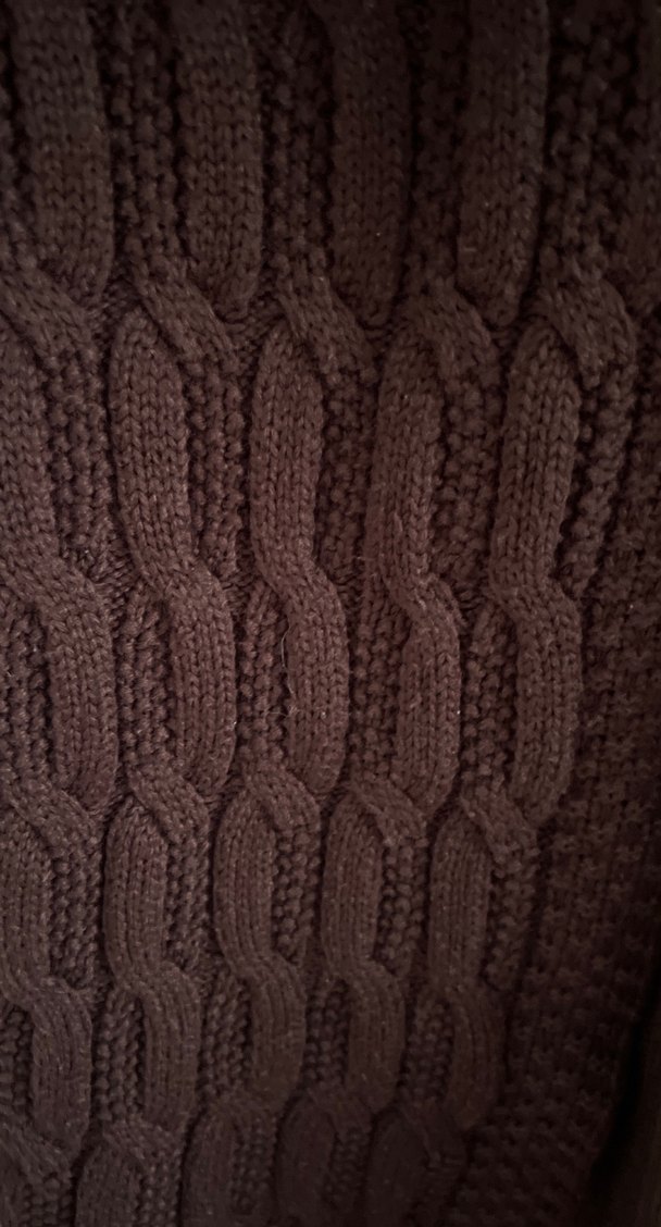 Uzun Kahverengi Triko Kadın Hırka - Görsel 3