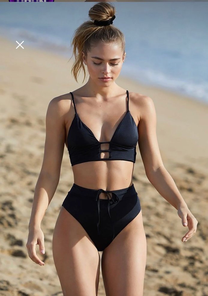 Siyah Strappy Kadın Bikini - Görsel 2