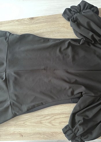 Siyah V Yaka Mini Elbise - Görsel 5