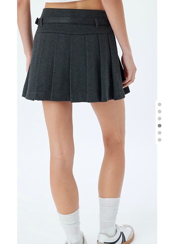 Gri Kemerli Midi Etek - Görsel 5