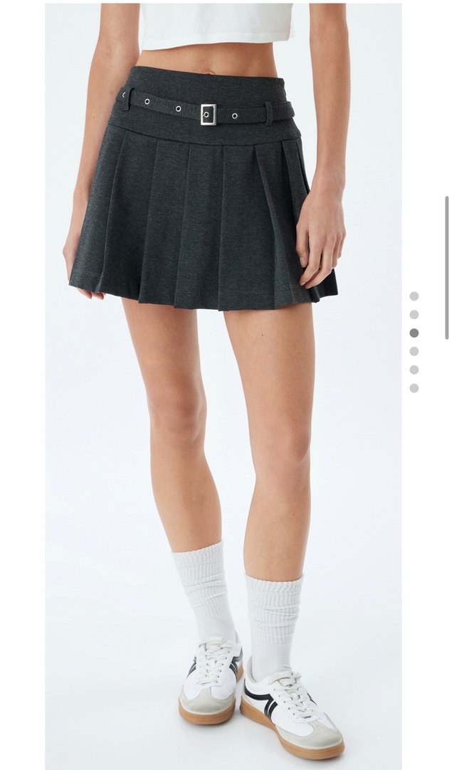 Gri Kemerli Midi Etek - Görsel 4