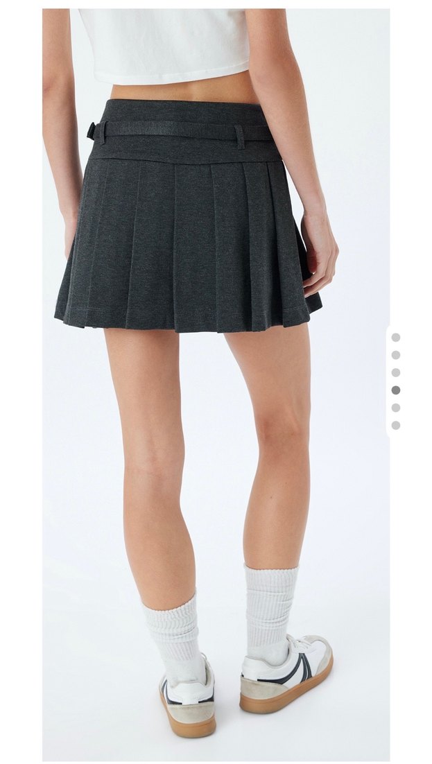 Gri Kemerli Midi Etek - Görsel 5