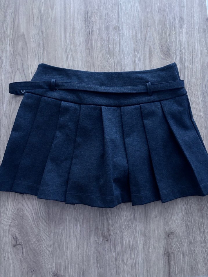 Gri Kemerli Midi Etek - Görsel 2