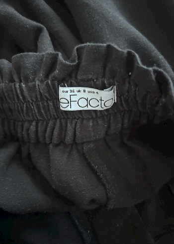 Kadın Siyah Keten Mini Şort - Görsel 3