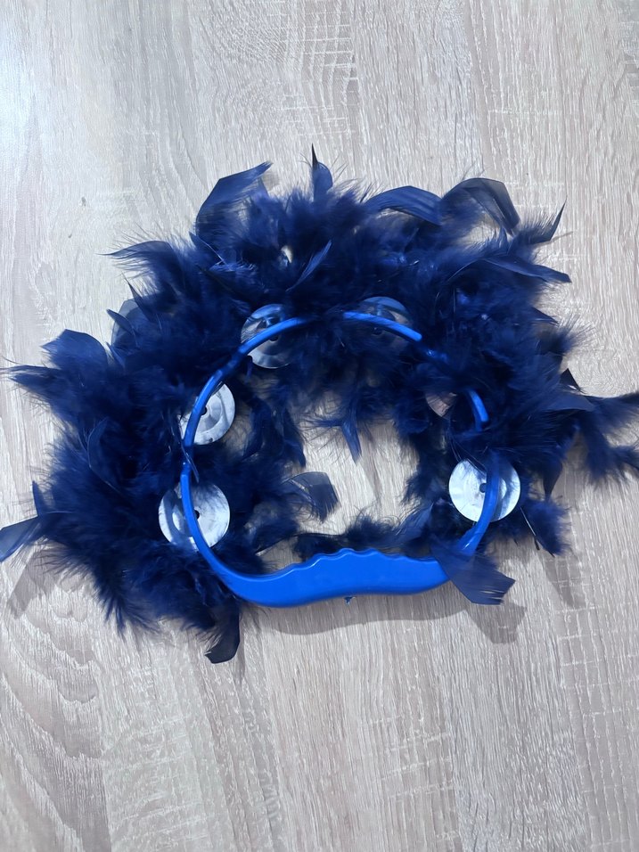 Koyu Mavi Tüylü Fırfırlı tef - Görsel 2