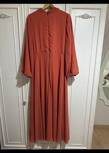 46 Beden pembe Renk Kadın Uzun Kollu Bohem Uzun Elbise