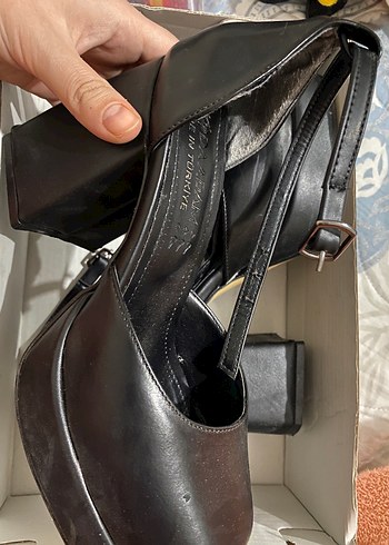 Kadın Siyah Deri Platform Topuklu Ayakkabı - Görsel 2