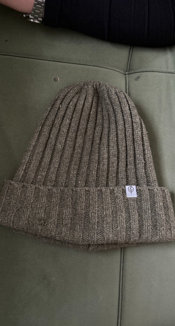 Kadın Haki Yeşil Örgü Yün Bere - Görsel 2