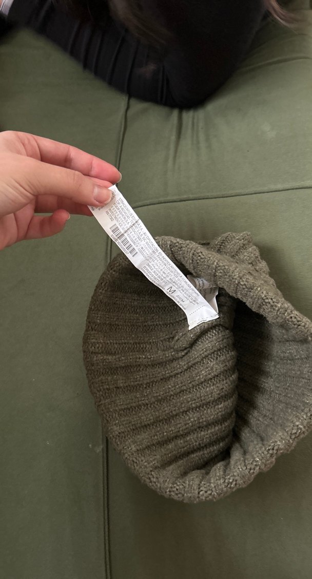 Kadın Haki Yeşil Örgü Yün Bere - Görsel 5