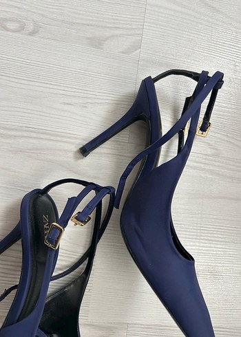 Zara Kadın Lacivert Stiletto Topuklu Ayakkabı - Görsel 4
