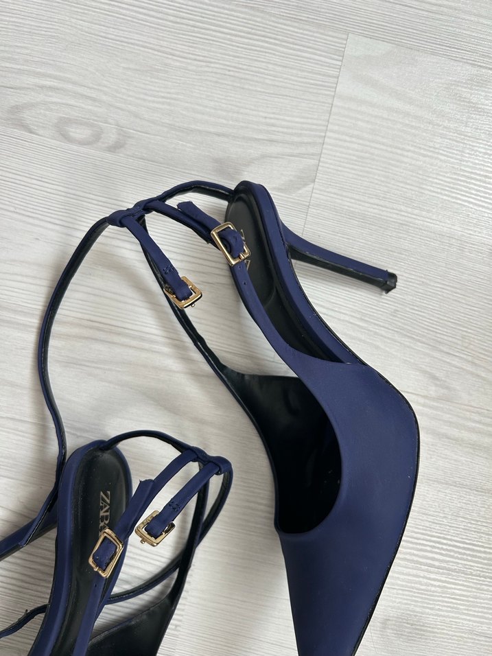 Zara Kadın Lacivert Stiletto Topuklu Ayakkabı - Görsel 5
