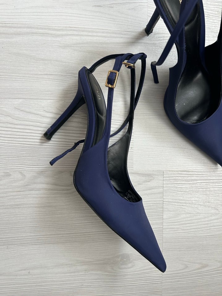 Zara Kadın Lacivert Stiletto Topuklu Ayakkabı - Görsel 3