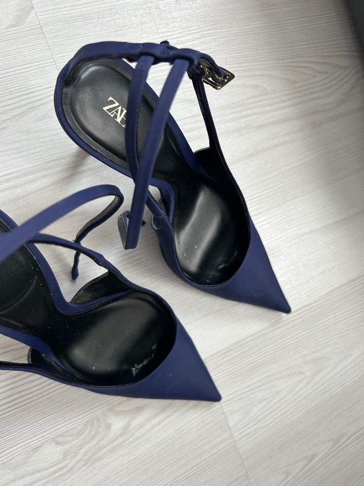 Zara Kadın Lacivert Stiletto Topuklu Ayakkabı - Görsel 2