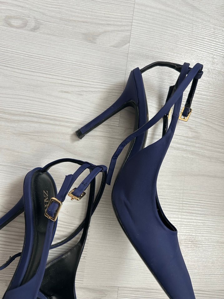 Zara Kadın Lacivert Stiletto Topuklu Ayakkabı - Görsel 4