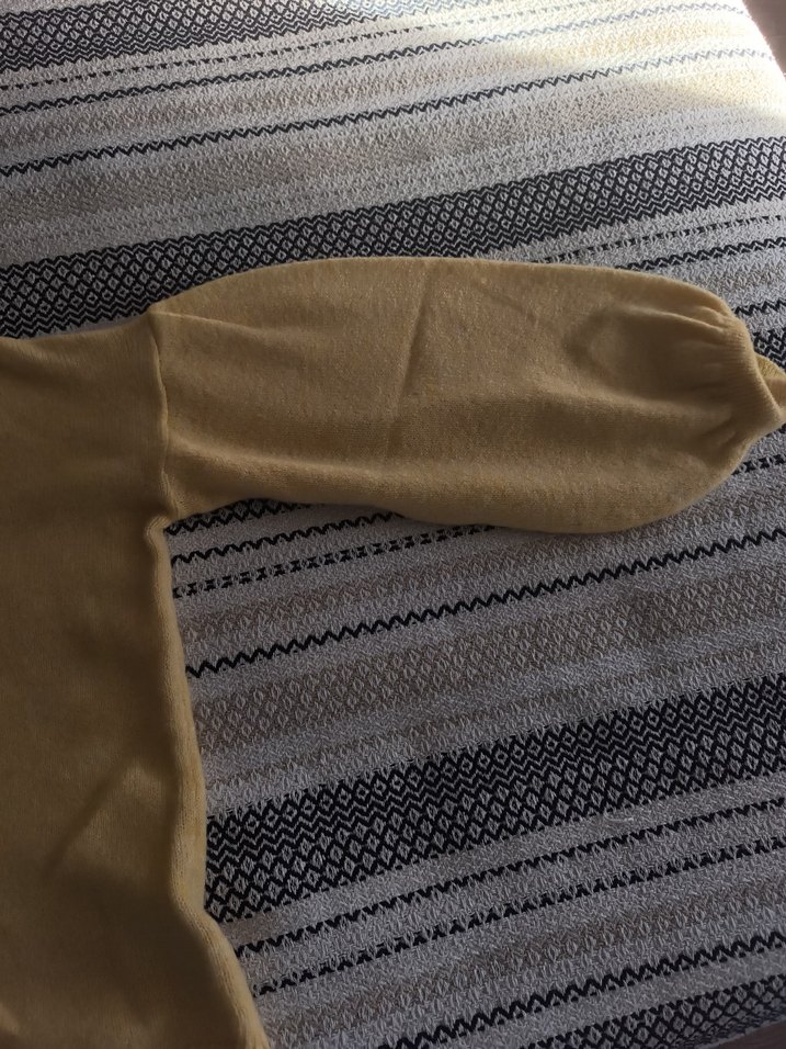 Sarı V Yaka Kısa Kollu Triko Kazak - Görsel 4