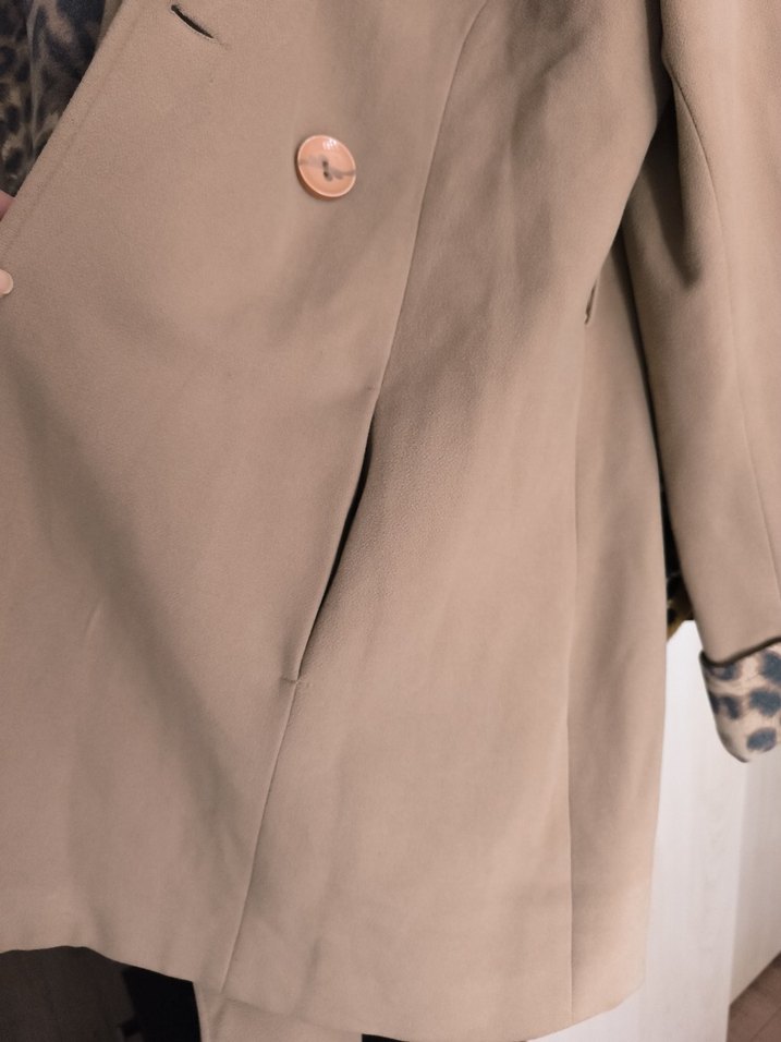 Leopar Desenli Kürklü Midi kaban - Görsel 5