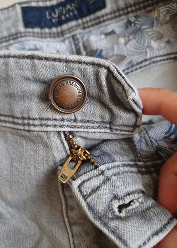 Lufian Erkek Gri Denim Regular Fit Kot Pantolon