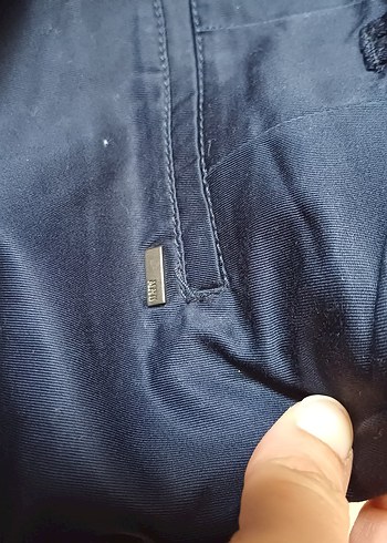 l Beden lacivert Renk Kadın Lacivert Midi Denim Kumaş Pantolon