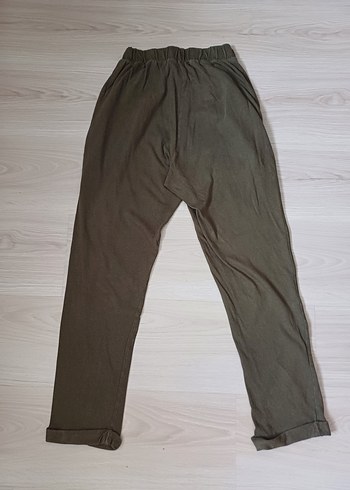 s Beden haki Renk Kadın Loose Fit Keten Haki Pantolon