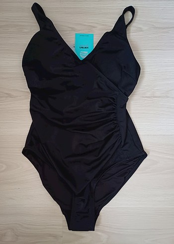 Kruvaze Drapeli Siyah Toparlayıcı Mayo - Görsel 7