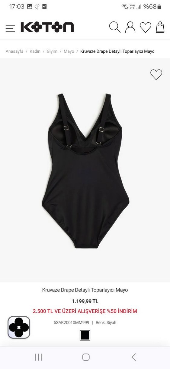 Kruvaze Drapeli Siyah Toparlayıcı Mayo - Görsel 5