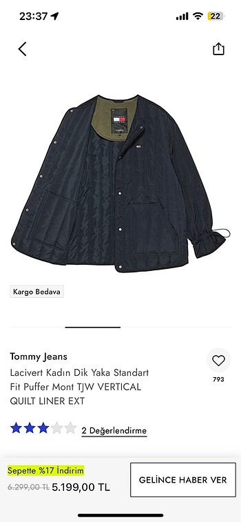 Tommy Hilfiger tommy jeans mevsimlik ceket