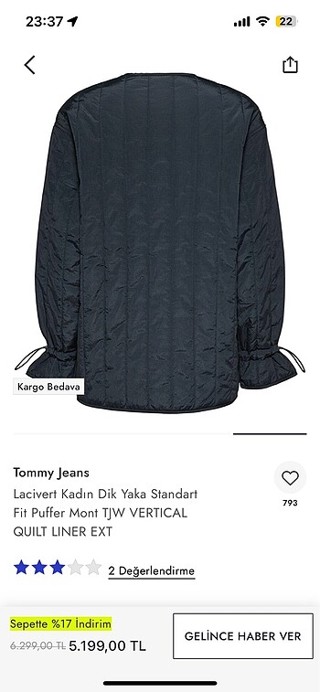 s Beden tommy jeans mevsimlik ceket