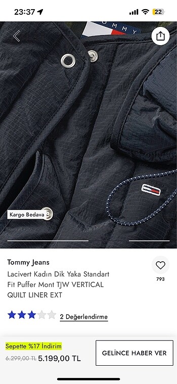 s Beden lacivert Renk tommy jeans mevsimlik ceket