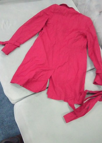 Kırmızı Düğmeli Midi Kadın Kaban - Görsel 4