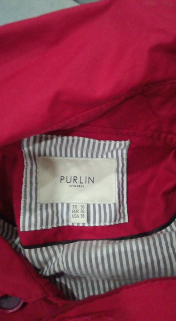 Kırmızı Düğmeli Midi Kadın Kaban - Görsel 3