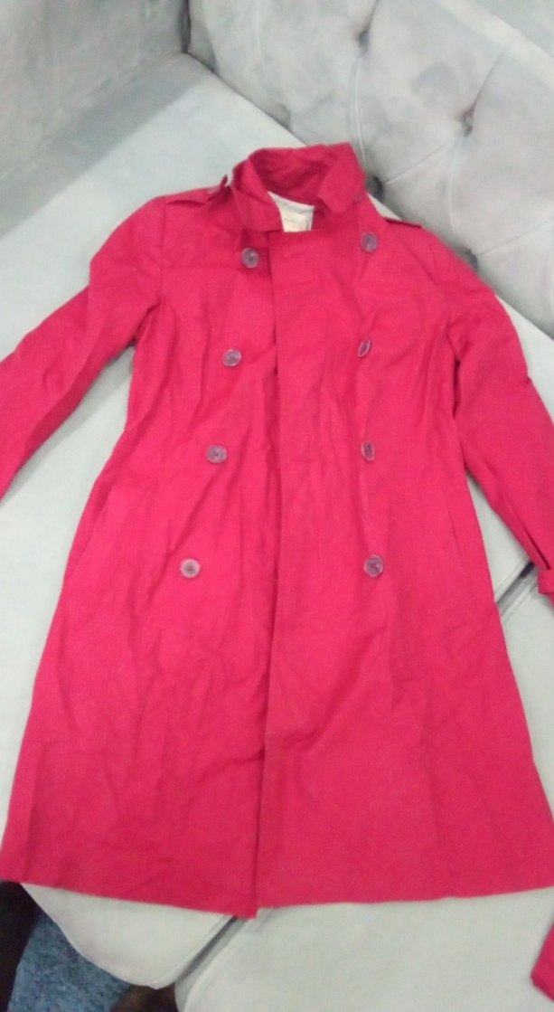 Kırmızı Düğmeli Midi Kadın Kaban - Görsel 2