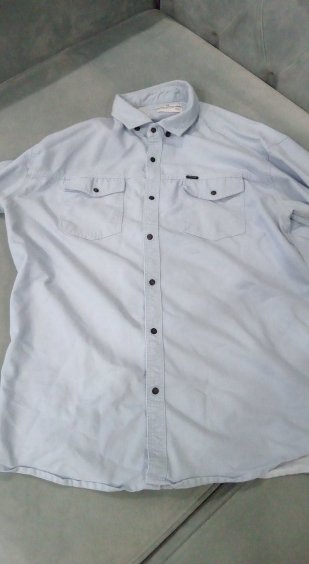 Gri Pamuklu Uzun Kollu Erkek Gömlek - Görsel 3