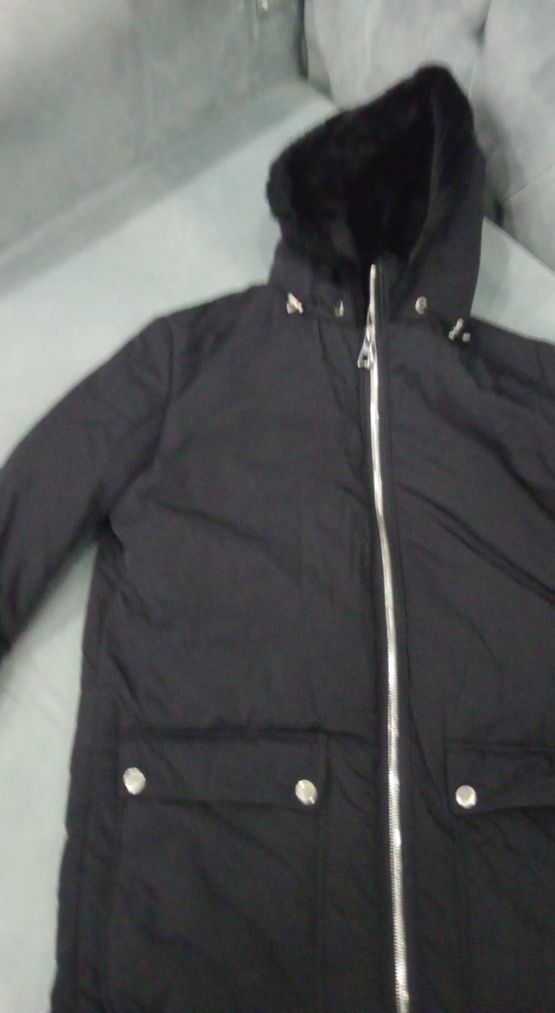 Siyah Fermuarlı Kadın Kapüşonlu Mont çok kaliteli - Görsel 2