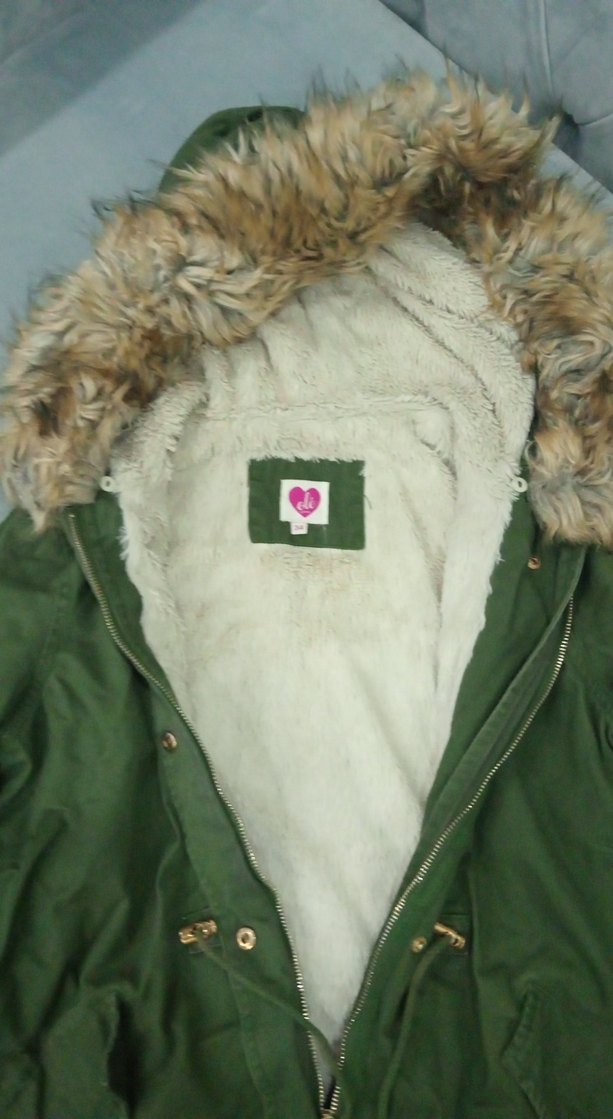 Yeşil Kadın Kürklü Bohem Kışlık Mont - Görsel 3