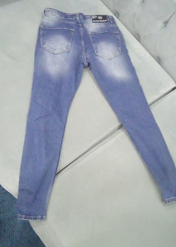 Kadın Mavi Denim Regular Fit Jean kot pantolon - Görsel 4