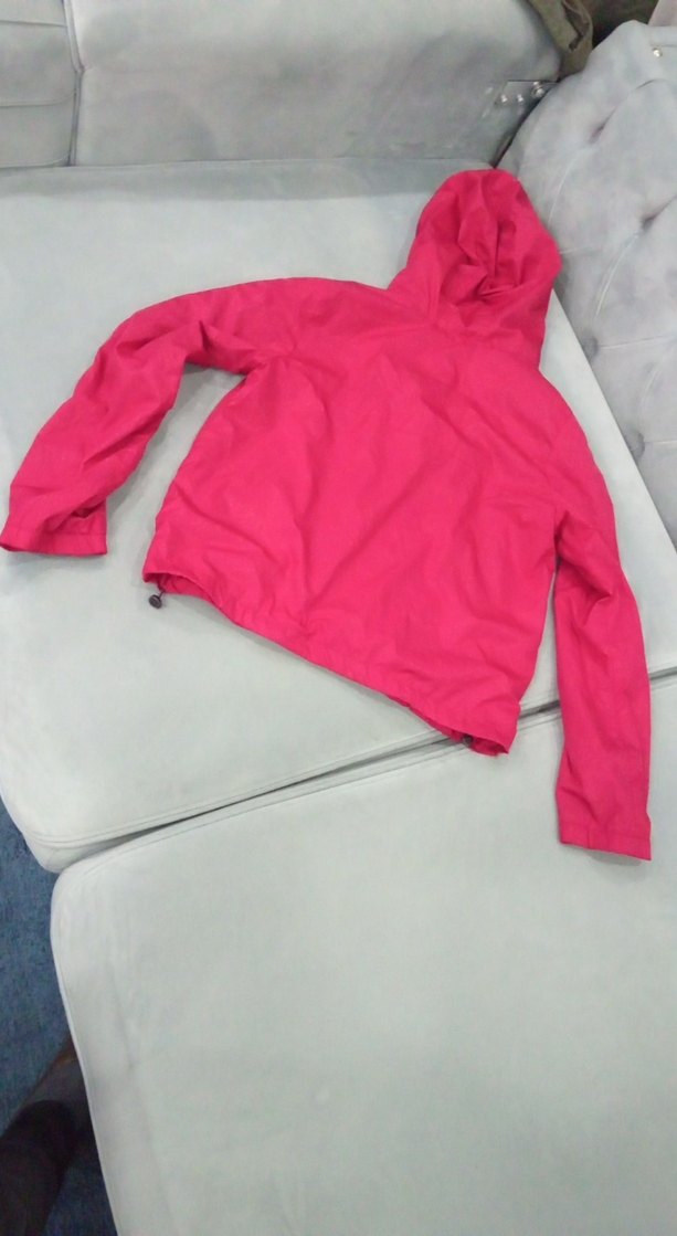 kırmızı Kapüşonlu Fermuarlı Kadın Ceket ince mont - Görsel 3