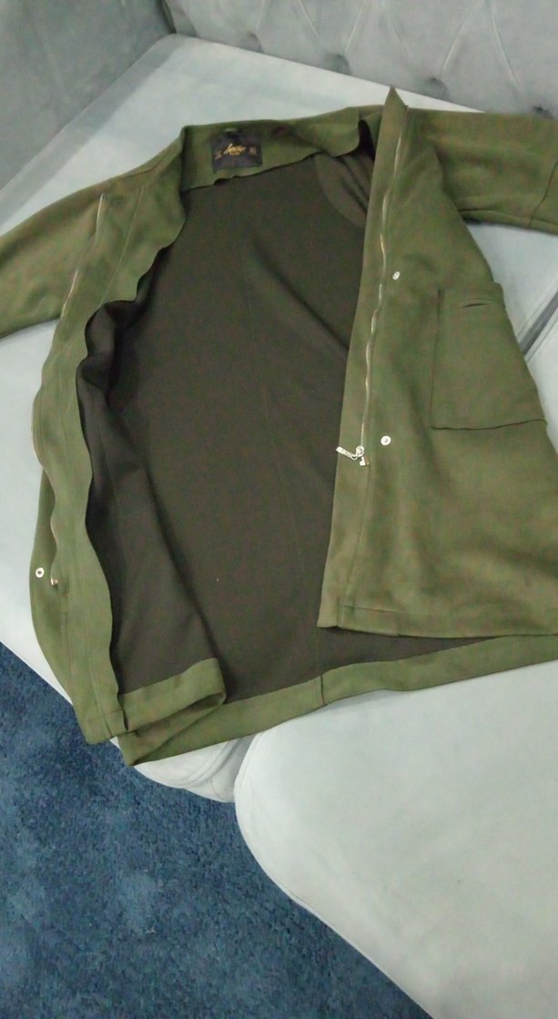 Düğmeli Uzun Haki Hamile Kabanı - Görsel 4