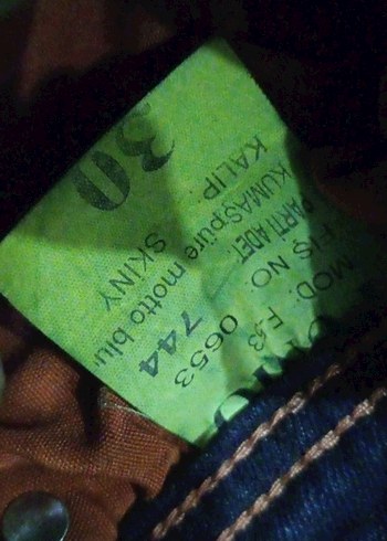 Düğmeli Lacivert Kadın Denim Pantolon - Görsel 3