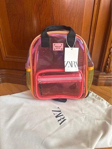 Zara Zara Çok Renkli Vinil Mini Sırt Çantası