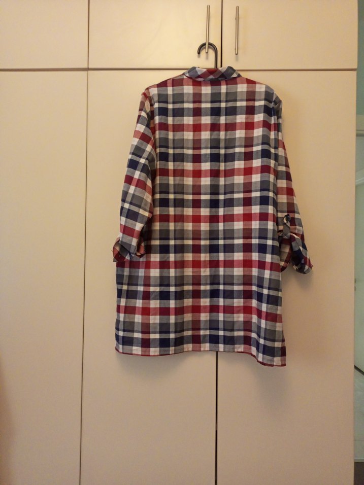 Kadın Çok Renkli Kareli Uzun Kollu Gömlek, Tunik - Görsel 3