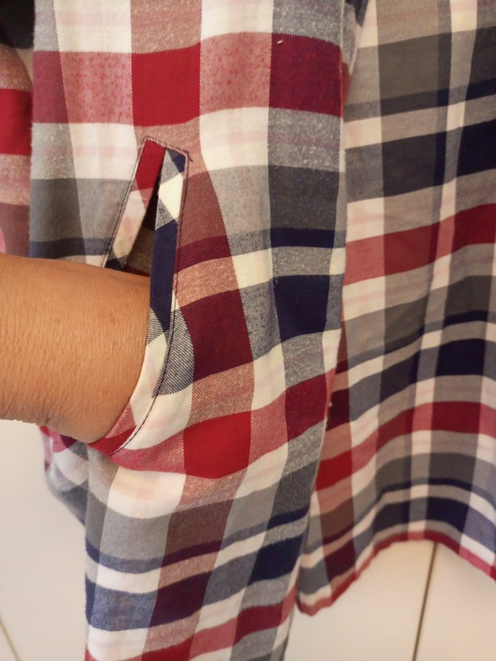 Kadın Çok Renkli Kareli Uzun Kollu Gömlek, Tunik - Görsel 2