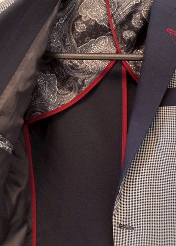 Düğmeli Gri Desenli Erkek Ceket - Görsel 4